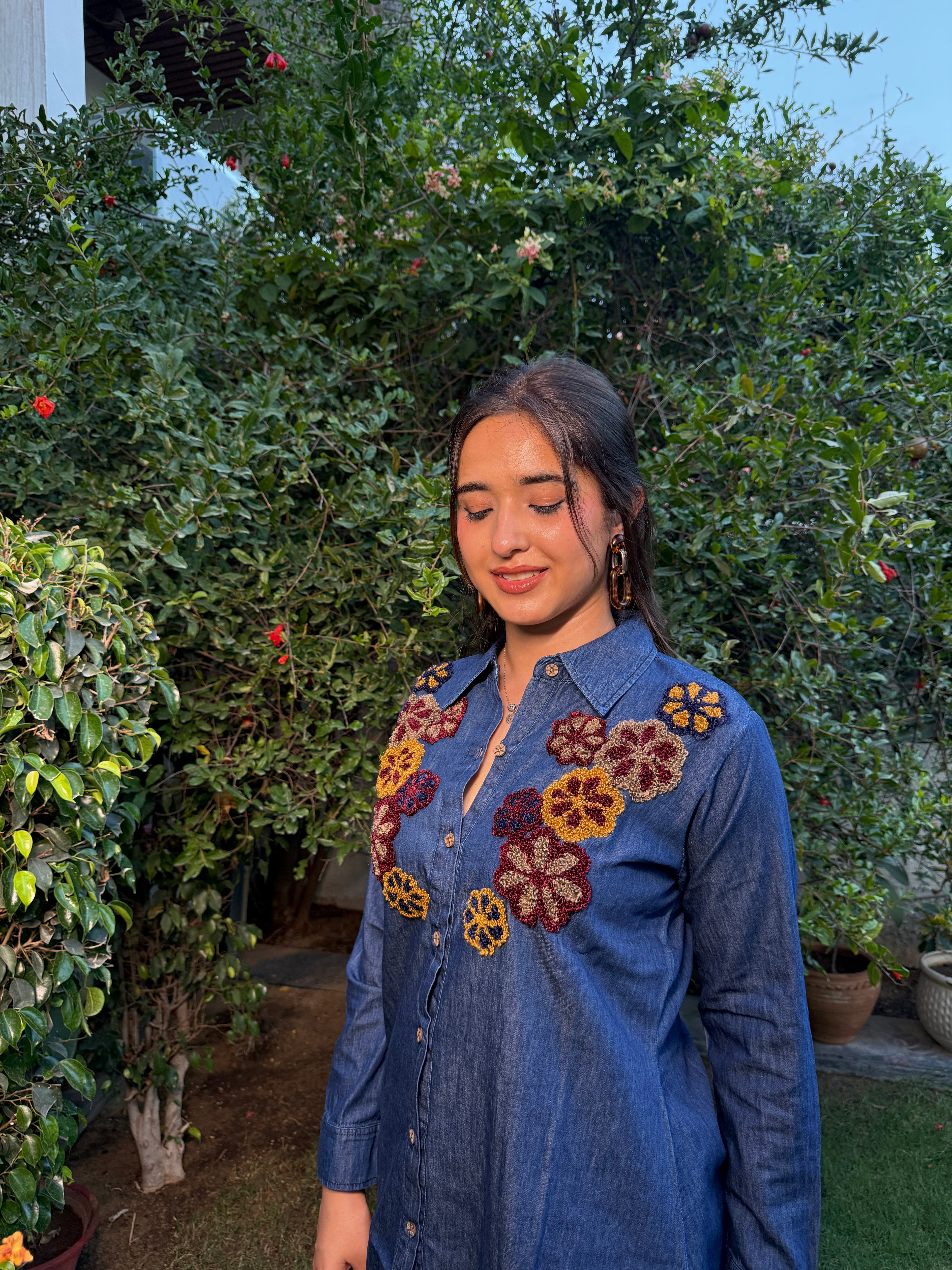 Indigo Bloom Denim Co-ord Set