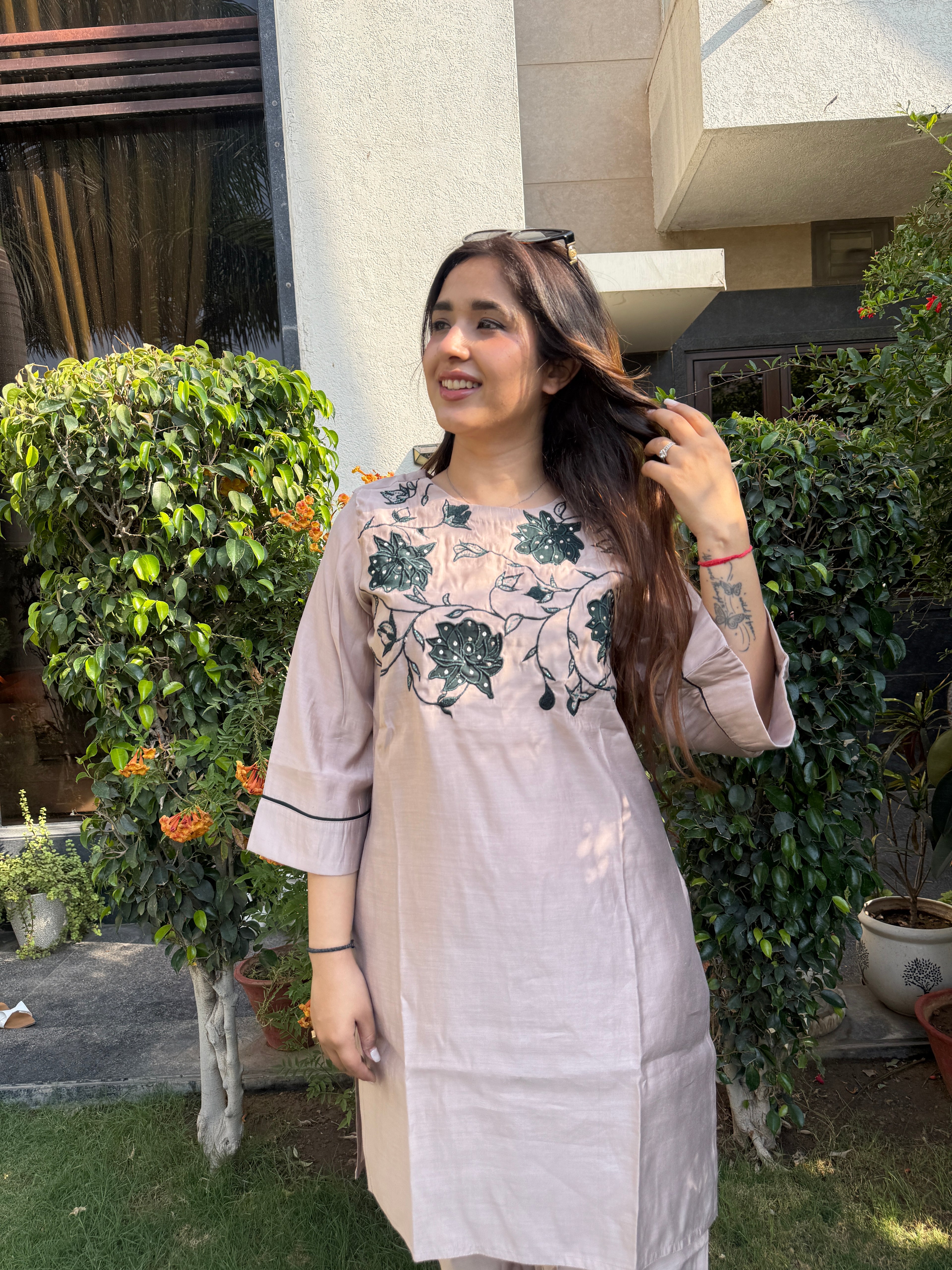 Ira Cotton Silk Embroidered Co-ord Set