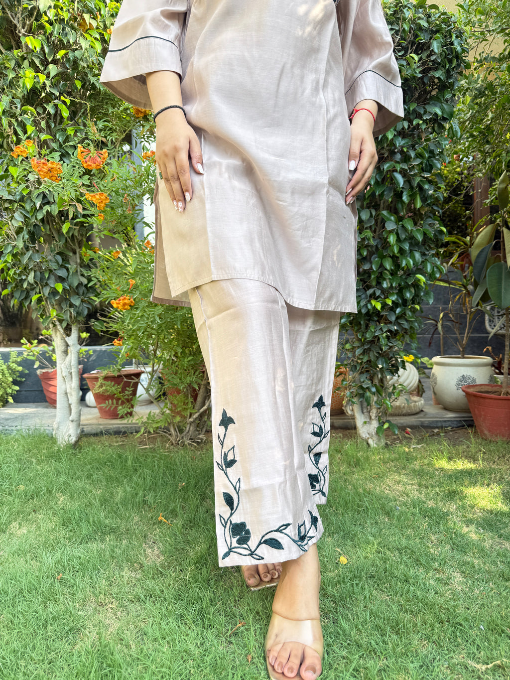 Ira Cotton Silk Embroidered Co-ord Set