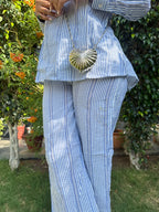 Azure Cotton Stripe Co-ord Set
