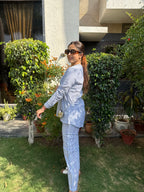 Azure Cotton Stripe Co-ord Set