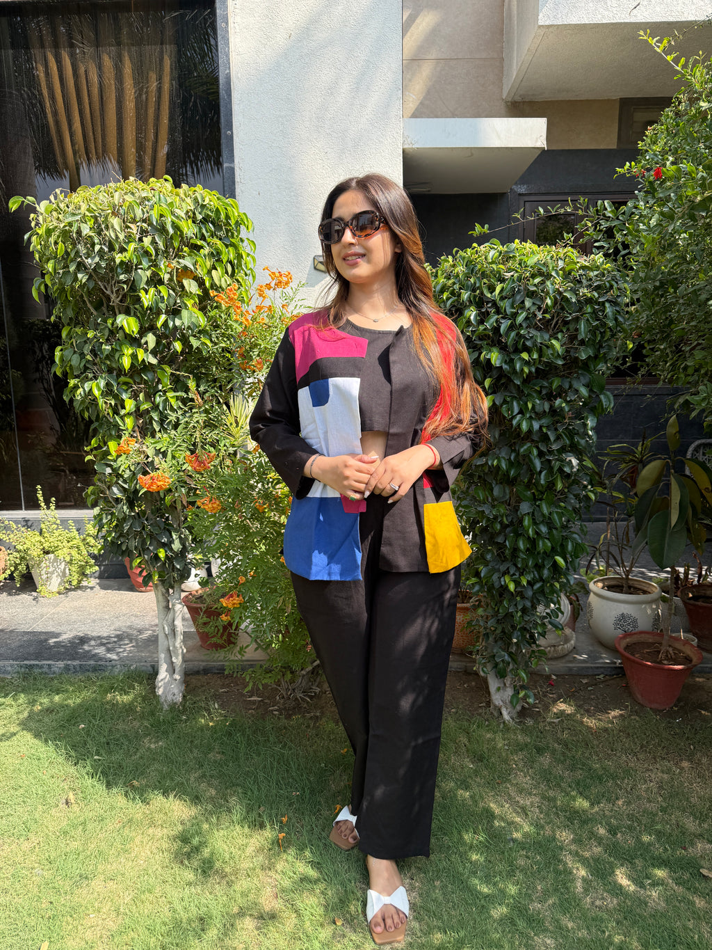 Mondrian Color block Cotton Co-ord Set