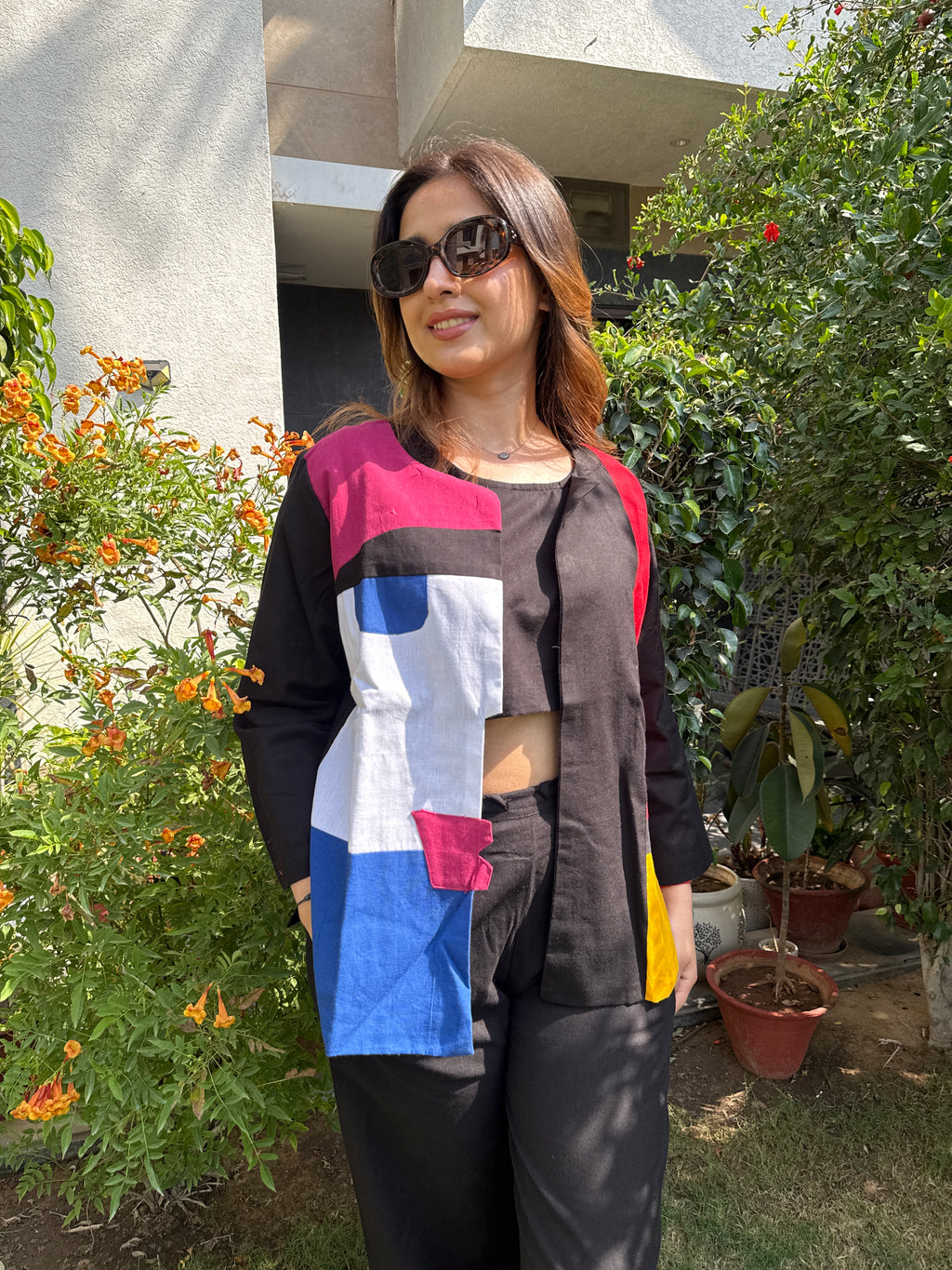 Mondrian Color block Cotton Co-ord Set