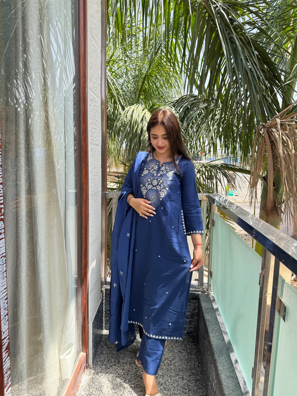 Meher Neel Mul Cotton 3-Piece Set