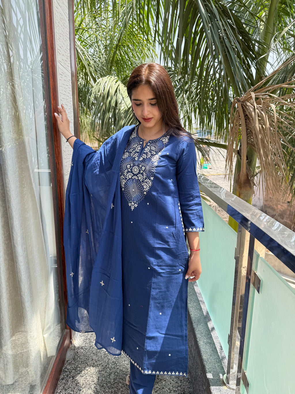 Meher Neel Mul Cotton 3-Piece Set