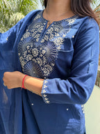 Meher Neel Mul Cotton 3-Piece Set