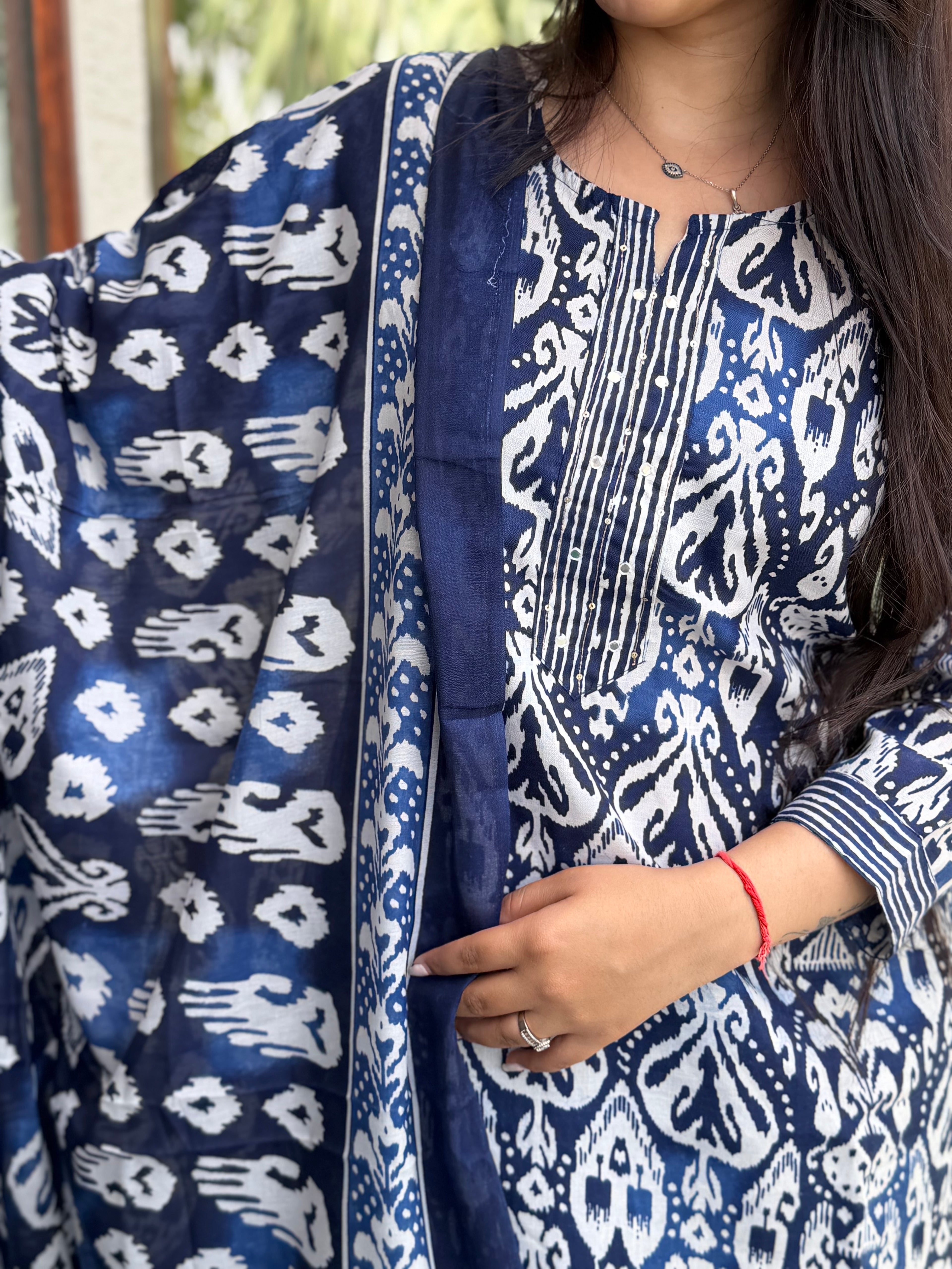 Neel Ikat Royale Mul Cotton 3-Piece Set