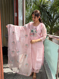 Gul Baby Pink Kota Beaded Suit Set