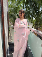 Gul Baby Pink Kota Beaded Suit Set