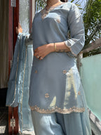 Meher Powder Blue Tissue Suit Set