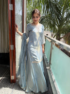 Meher Powder Blue Tissue Suit Set