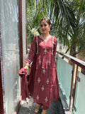 Aaira Maroon Georgette Embroidered Suit Set