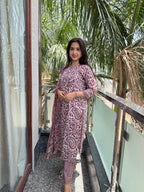 Jashn Mauve Premium Mul Cotton 3-Piece Set