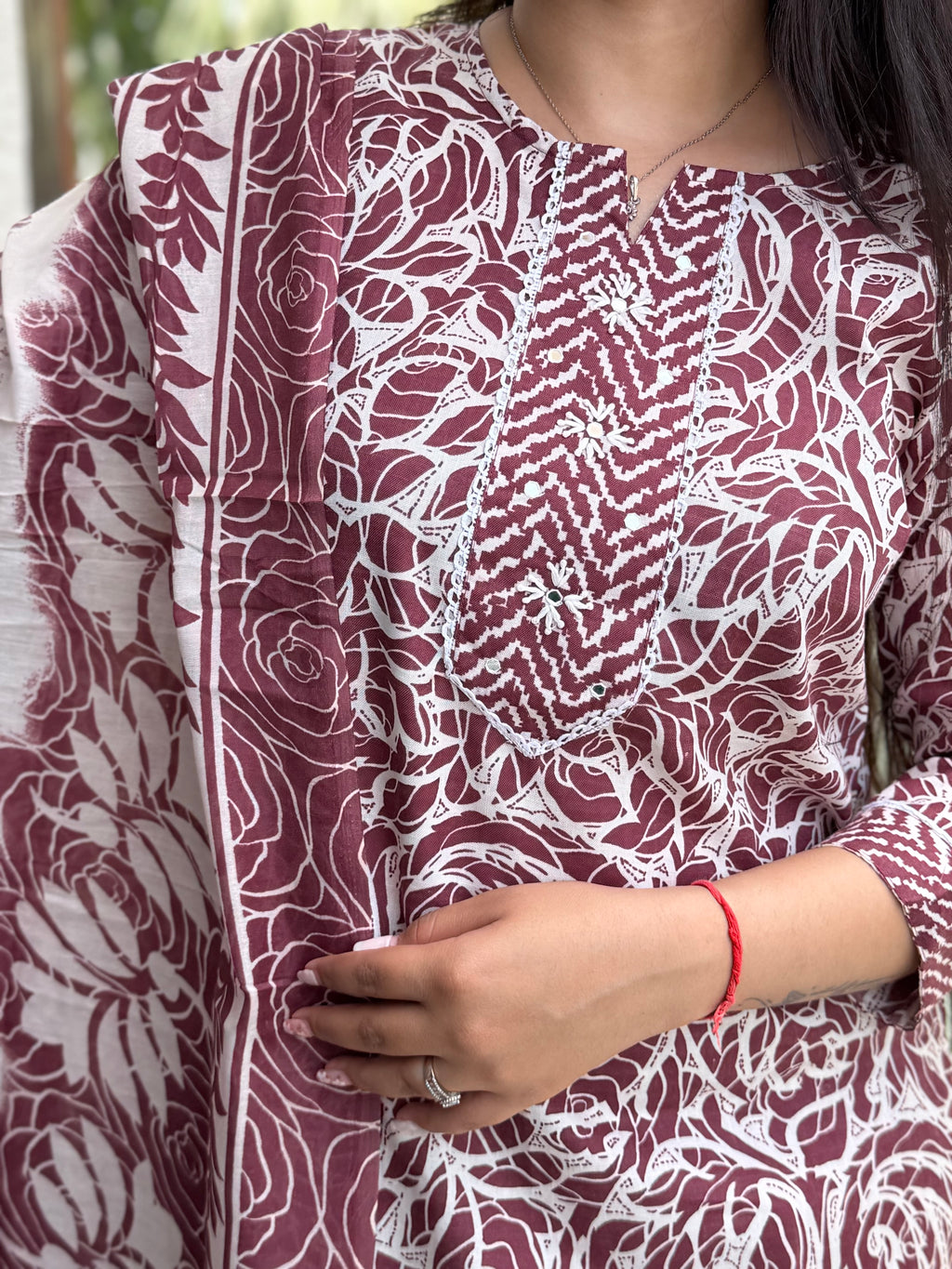 Jashn Mauve Premium Mul Cotton 3-Piece Set
