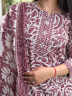 Jashn Mauve Premium Mul Cotton 3-Piece Set