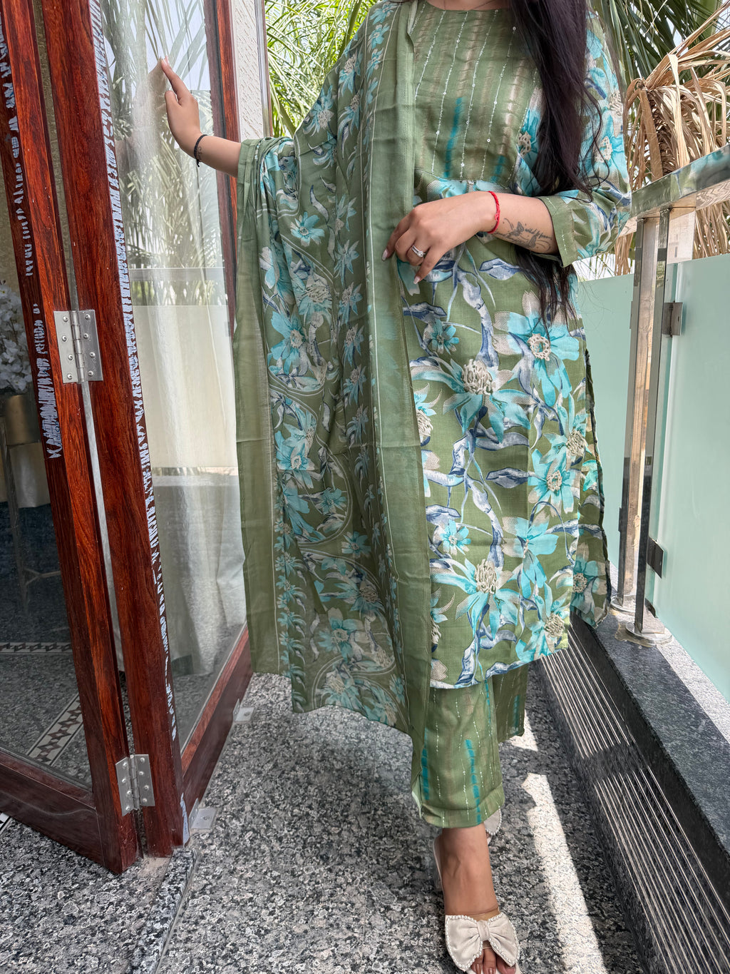 Shahi Sage Royale Cotton 3-Piece Set