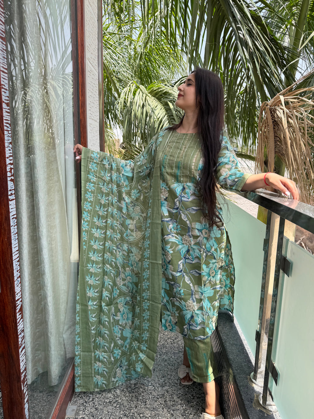Shahi Sage Royale Cotton 3-Piece Set