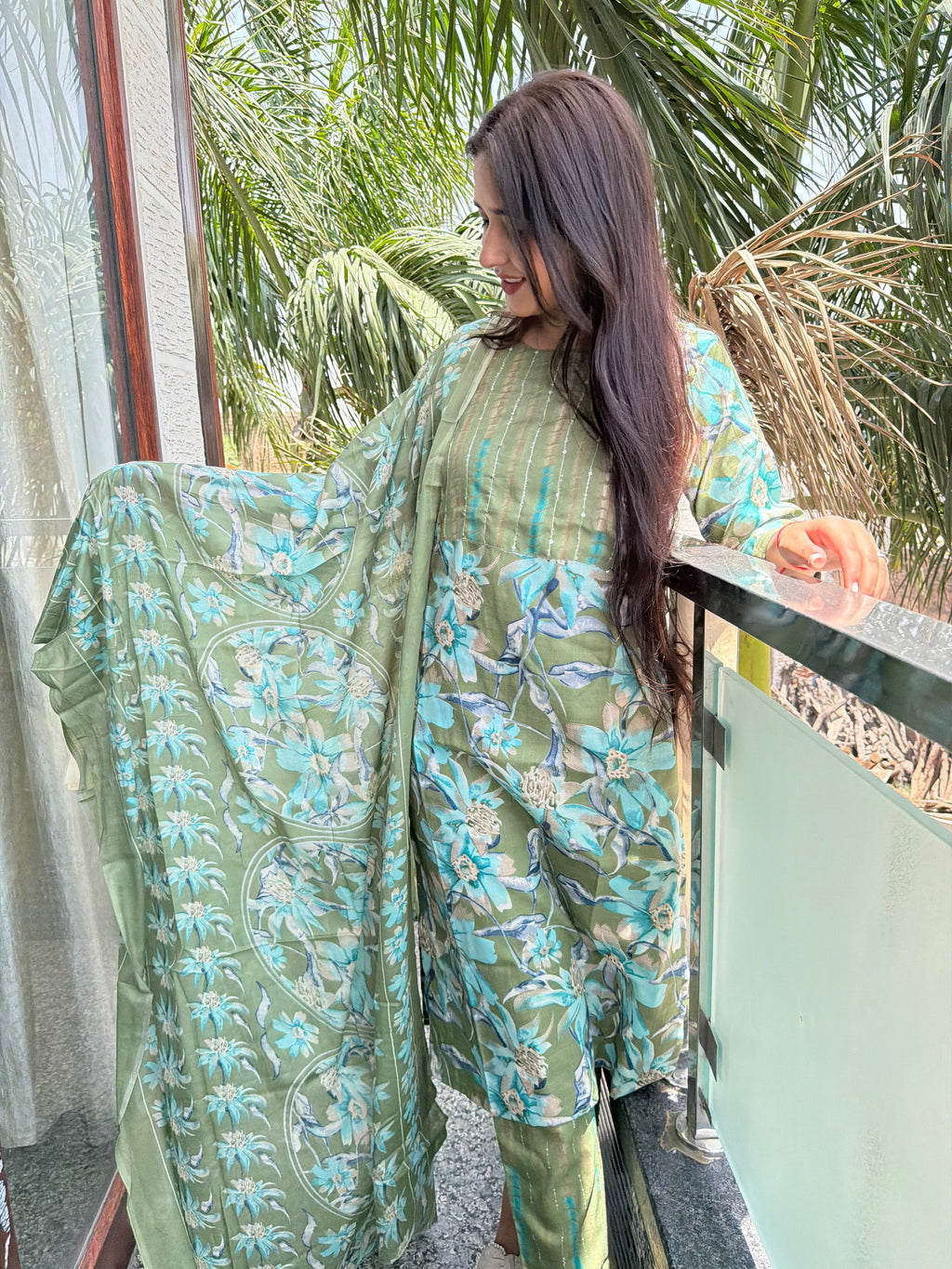 Shahi Sage Royale Cotton 3-Piece Set