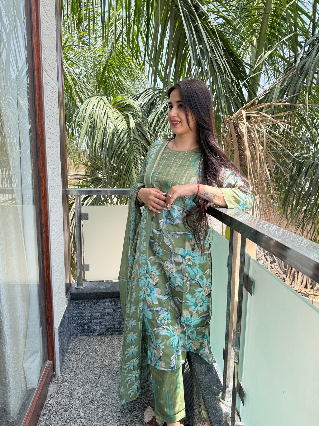 Shahi Sage Royale Cotton 3-Piece Set