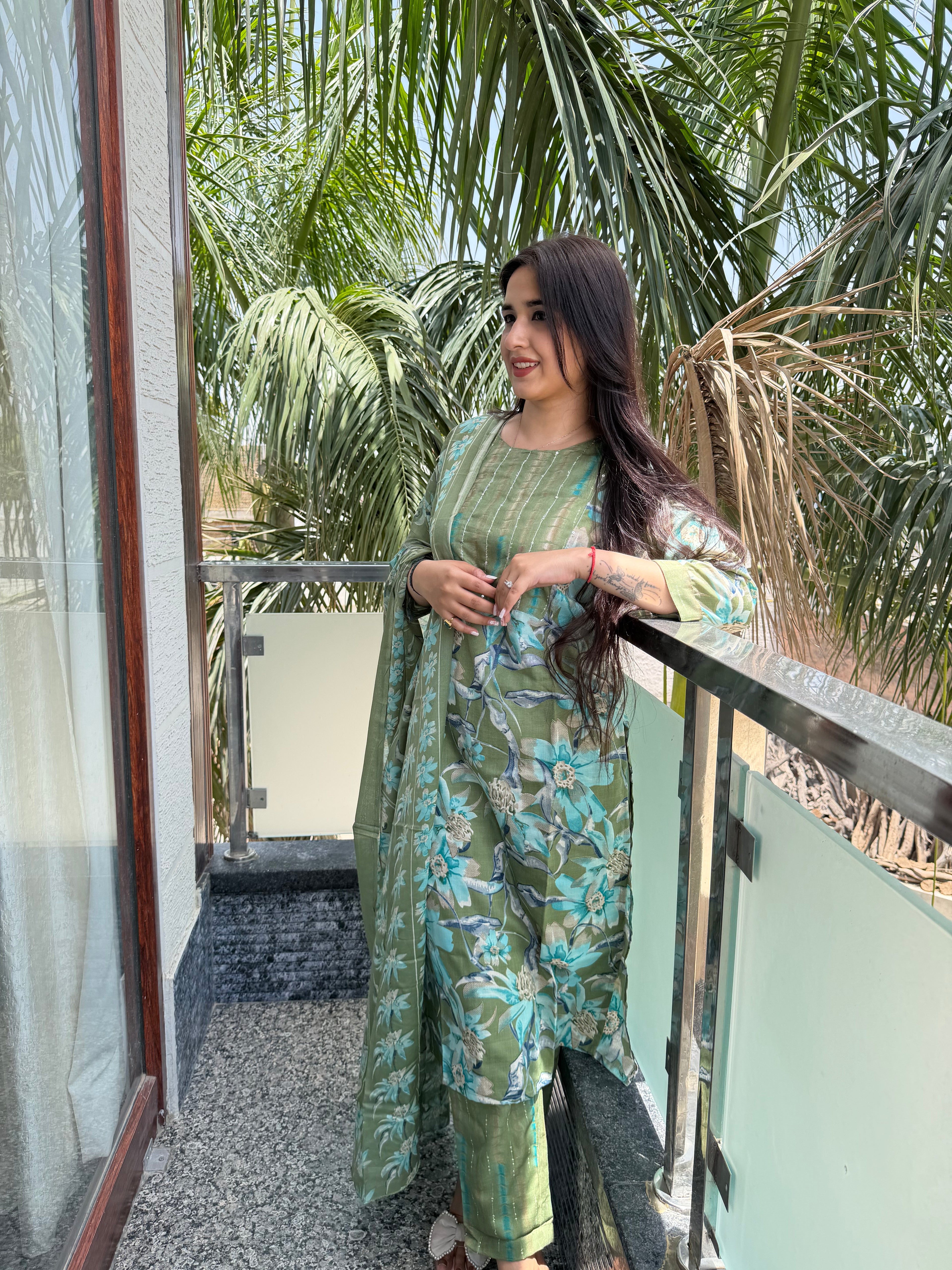 Shahi Sage Royale Cotton 3-Piece Set