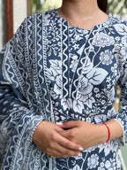 Inaya Indigo Floral Cotton Set