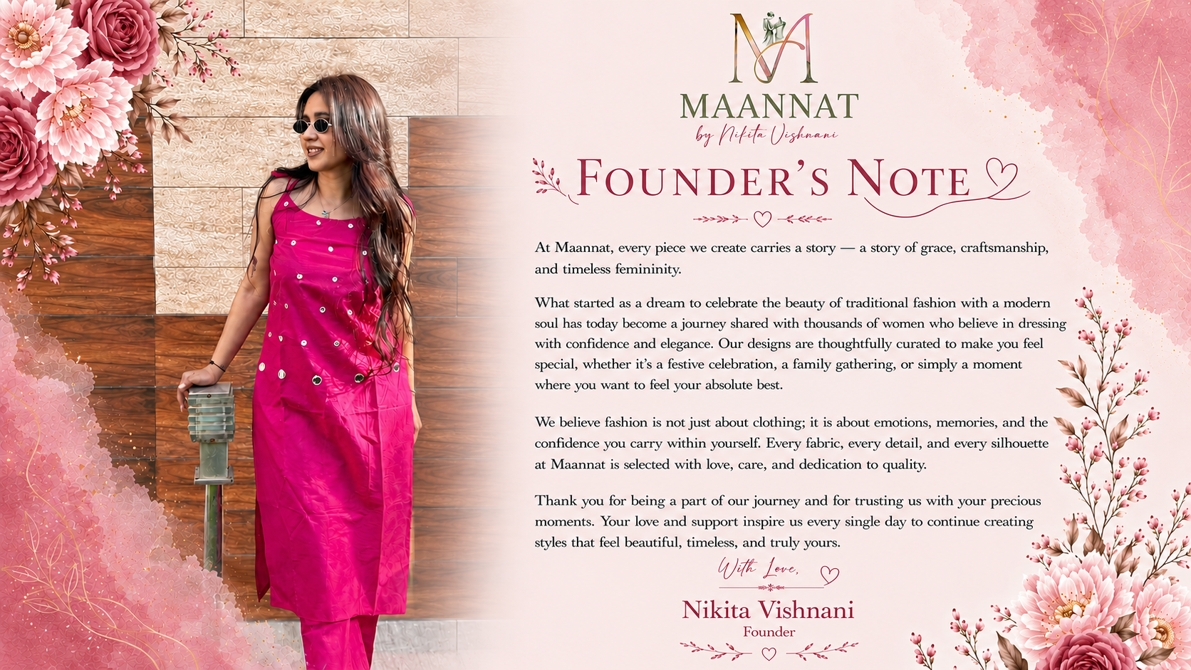 Founder's note banner