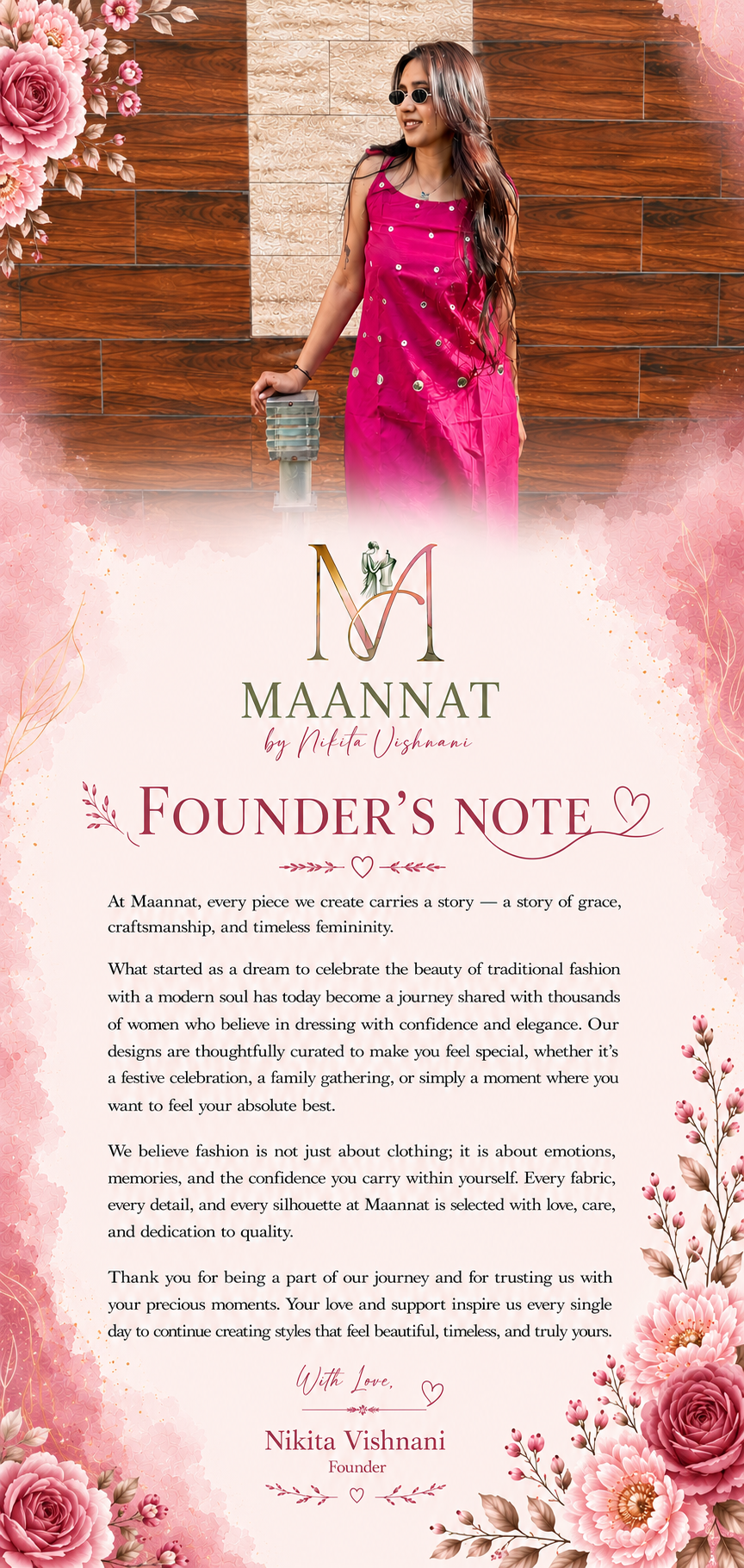 Founder's note banner