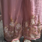 Nayaab Dusty Rose Embroidered Plazzo Suit Set