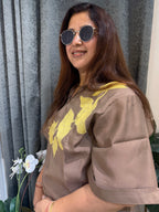 Patjhad Mocha Leaf Embroidered Co-ord Set ( 3XL )