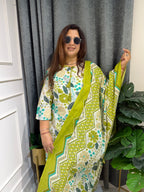 Baagh Lime Botanical Print Suit Set (3XL)